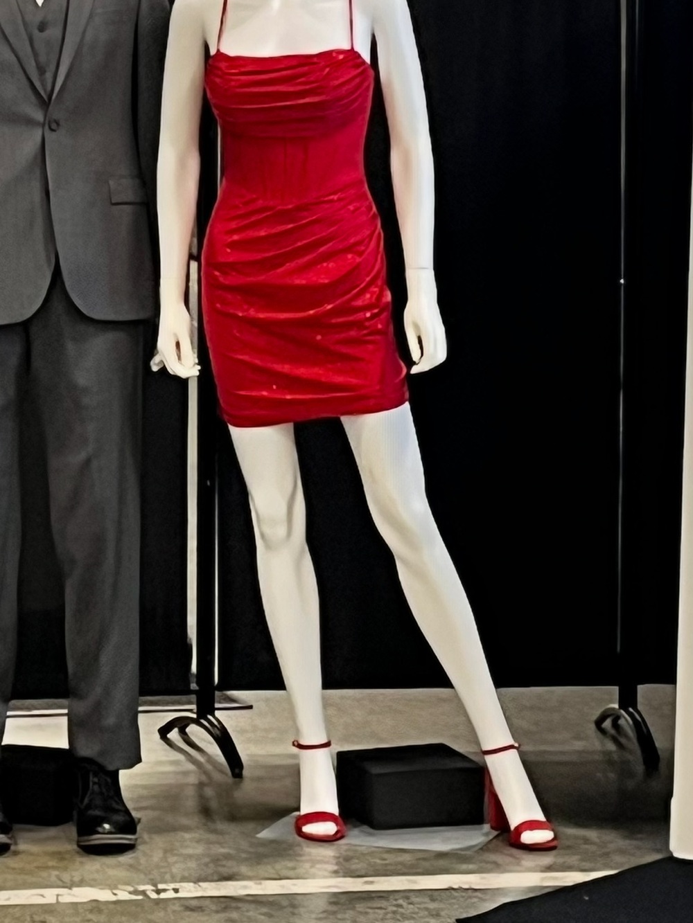Red Spaghetti-Strap Mini Dress
